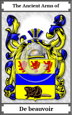 De beauvoir Family Crest Download (JPG)  Book Plated - 150 DPI